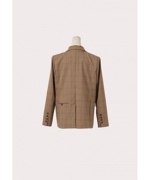 Marjorie（マージョリー）の「經典翻領雙釦格紋西裝外套（ジャケット/アウター・レディース・咖格）」の8枚目の写真