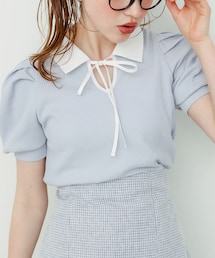 OLIVE des OLIVE | 白衿半袖プルオーバー(Tシャツ/カットソー)