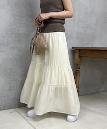un dix cors | 《予約》変わり織りティアードスカート(スカート)