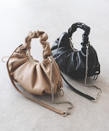 un dix cors | 《予約》cachecache/ギャザーハンドルバッグ(ショルダーバッグ)