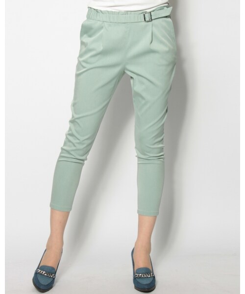 VICKY（ビッキー）の「テンセルツイルアジャストタックパンツ（パンツ・レディース・ホワイト/ブラック/グリーン/ベージュ・SS/S/M/L/LL/4L）」の4枚目の写真