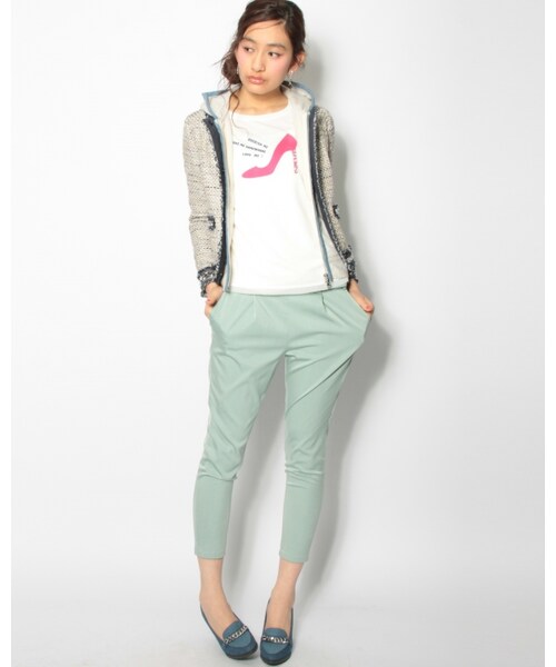 VICKY（ビッキー）の「テンセルツイルアジャストタックパンツ（パンツ・レディース・ホワイト/ブラック/グリーン/ベージュ・SS/S/M/L/LL/4L）」の13枚目の写真