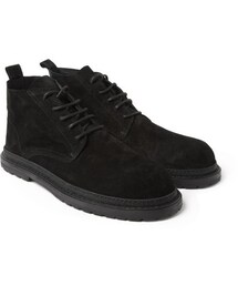 Ann DEMEULEMEESTER | Ann Demeulemeester Black Suede Lace-Up Boots(ブーツ)