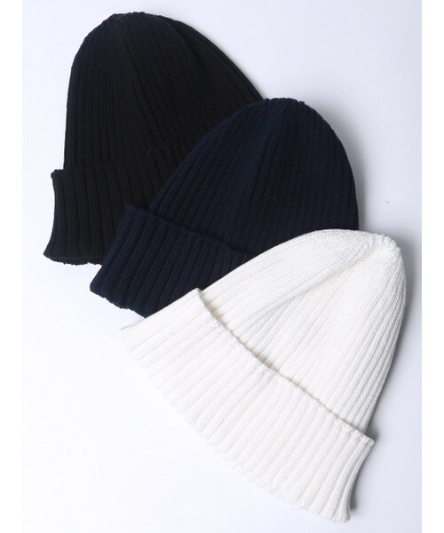Rouge vif la cle（ルージュヴィフラクレ）の「コットンRIBニット帽（その他・レディース・オフホワイト/ブラック/ネイビー・F）」の4枚目の写真