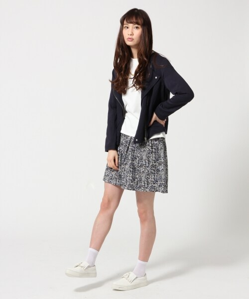 GLOBAL WORK(グローバルワーク)の「フレアーキュロット(パンツ・レディース・ホワイト(ストライプ)10/イエロー(ガラ)60/ネイビー(ガラ)80・M/L)」の6枚目の写真