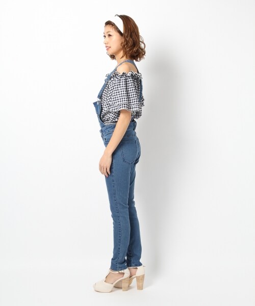 Heather（ヘザー）の「【先行予約】ＳＳサロペットスキニー（パンツ・レディース・ホワイト08/ブルー85・Ｓ/Ｍ）」の3枚目の写真