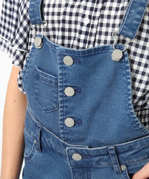 Heather（ヘザー）の「【先行予約】ＳＳサロペットスキニー（パンツ・レディース・ホワイト08/ブルー85・Ｓ/Ｍ）」の5枚目の写真