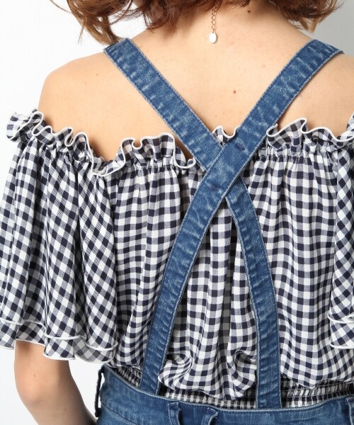 Heather（ヘザー）の「【先行予約】ＳＳサロペットスキニー（パンツ・レディース・ホワイト08/ブルー85・Ｓ/Ｍ）」の9枚目の写真