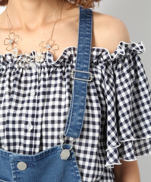 Heather（ヘザー）の「【先行予約】ＳＳサロペットスキニー（パンツ・レディース・ホワイト08/ブルー85・Ｓ/Ｍ）」の6枚目の写真