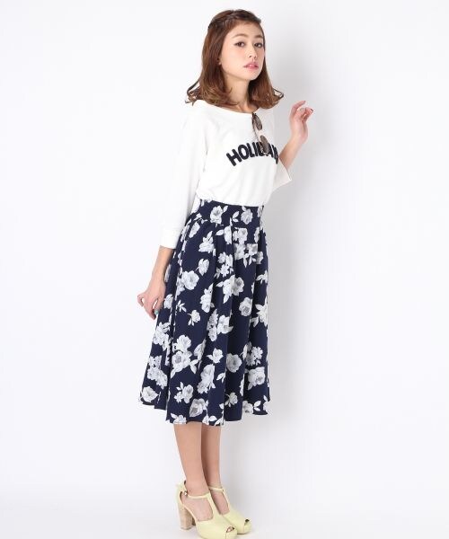 Heather（ヘザー）の「【通常販売開始】フラワーミディスカート（スカート・レディース・オフホワイト/ネイビー・FREE）」の9枚目の写真