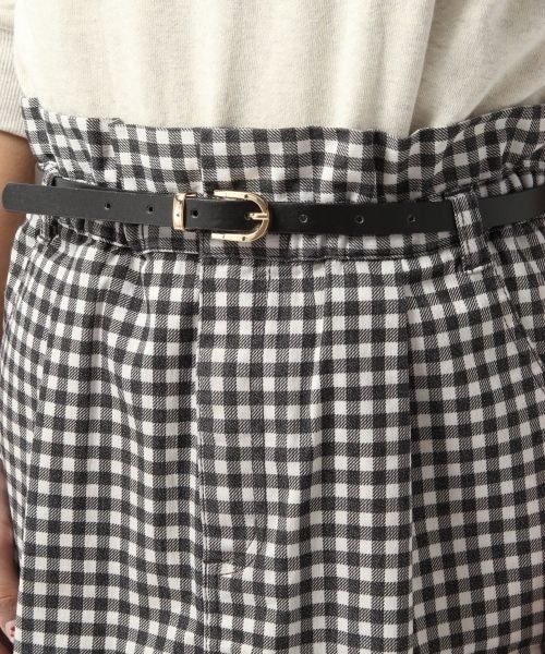 Heather（ヘザー）の「SSベルトツキコクーンスカート（スカート・レディース・ホワイト/ギンガムチェック/デニム・Ｓ/Ｍ）」の6枚目の写真