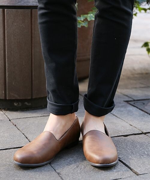 RAGEBLUE(レイジブルー)の「【先行予約】フェイクレザースリッポンシューズ(シューズ・メンズ・ブラック/ブラウン・M/L)」の7枚目の写真