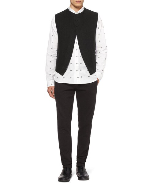 Ann DEMEULEMEESTER(アンドゥムルメステール)の「Ann Demeulemeester Printed Cotton Shirt(シャツ/ブラウス・メンズ・White・M/XL/L)」の5枚目の写真