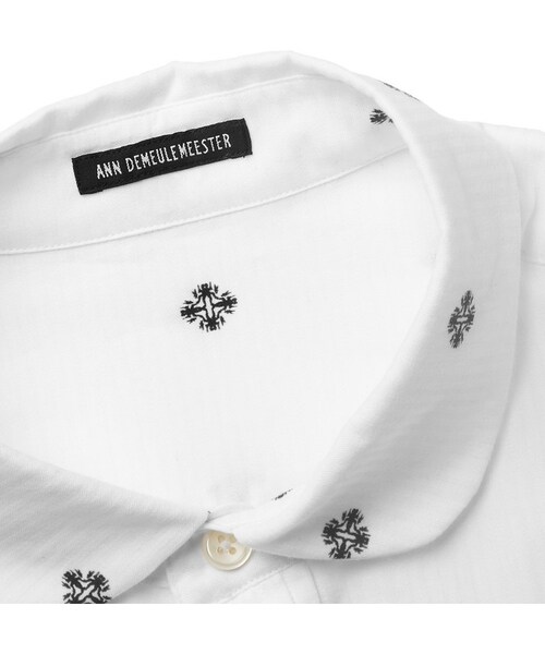 Ann DEMEULEMEESTER(アンドゥムルメステール)の「Ann Demeulemeester Printed Cotton Shirt(シャツ/ブラウス・メンズ・White・M/XL/L)」の6枚目の写真