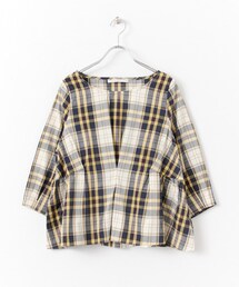 KBF | チェックペプラムプルオーバー(トップス)