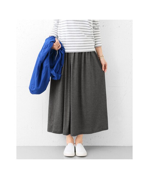 URBAN RESEARCH DOORS（アーバンリサーチドアーズ）の「カットソーギャザーロングスカート（スカート・レディース・NAVY/L.GRAY/CHARCOAL・one）」の11枚目の写真