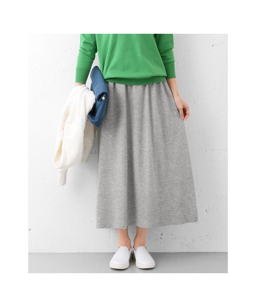 URBAN RESEARCH DOORS（アーバンリサーチドアーズ）の「カットソーギャザーロングスカート（スカート・レディース・NAVY/L.GRAY/CHARCOAL・one）」の5枚目の写真