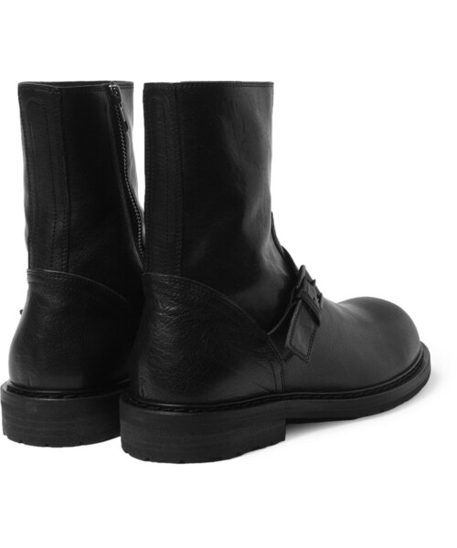 Ann DEMEULEMEESTER（アンドゥムルメステール）の「Ann Demeulemeester Leather Biker Boots（ブーツ・メンズ・Black・EU 44 (US 11)/EU 43 (US 10)）」の3枚目の写真