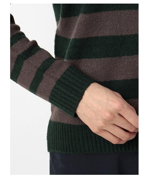 SEVENDAYS=SUNDAY（セブンデイズサンデイ）の「・アクリルナイロン ボートネックプルオーバー（ニット・セーター・レディース・チャコールグレー/グリーン・M/L）」の7枚目の写真