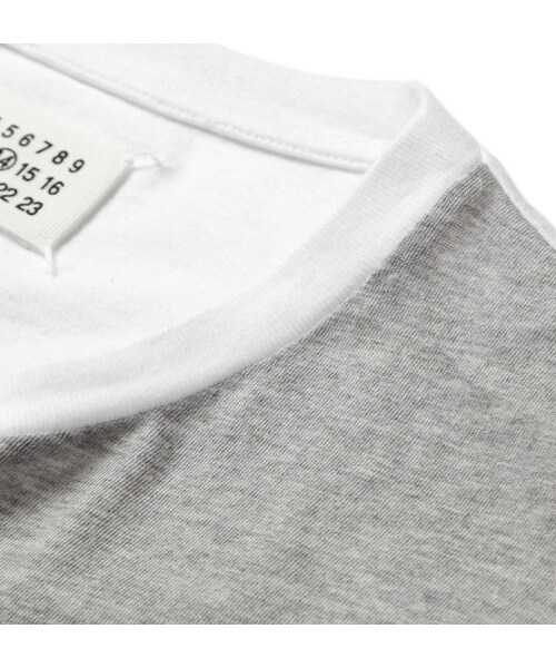 Maison Margiela(メゾンマルジェラ)の「Maison Martin Margiela Panelled Cotton-Jersey T-Shirt(Tシャツ/カットソー・メンズ・Gray・IT 46/IT 50/IT 54/IT 48)」の2枚目の写真