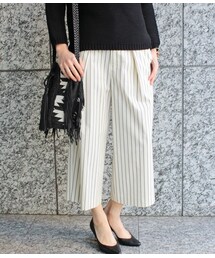 ADAM ET ROPE' | 【15SS先行予約】ストライプワイドクロップドパンツ【春の新作】(パンツ)