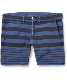 REMI RELIEF | Remi Relief Slim-Fit Striped Cotton-Blend Shorts(その他パンツ)