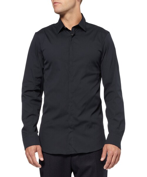 JIL SANDER（ジルサンダー）の「Jil Sander Slim-Fit Cotton-Blend Poplin Shirt（シャツ/ブラウス・メンズ・Blue・EU 43 (UK/US 17)/EU 42 (UK/US 16.5)）」の5枚目の写真