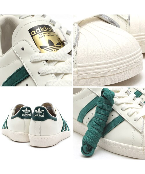 adidas（アディダス）の「adidas Originals SUPERSTAR 80s VINTAGE DX　VINTAGE WHITE S15/COLLEGIATE GREEN/OFF WHITE（LOW-CUT・メンズ・other・23.0cm/23.5cm/24.0cm/24.5cm/25.0cm/25.5cm/26.0cm/26.5cm/27.0cm/27.5cm/28.0cm/28.5cm/29.0cm/30.0cm）」の3枚目の写真