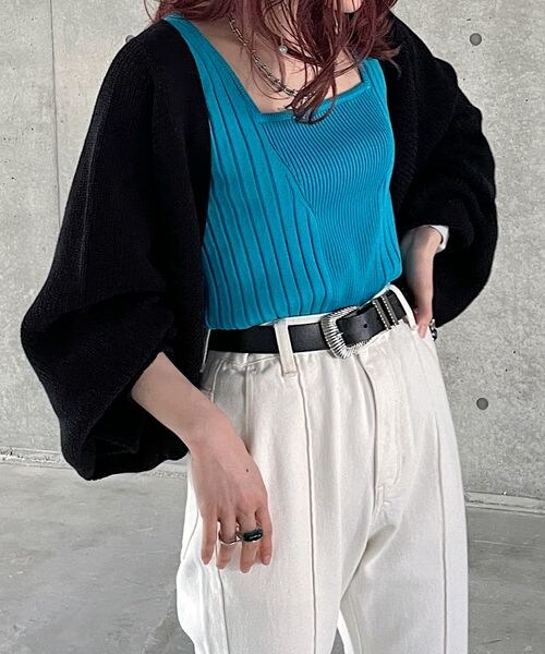 PAGEBOY（ページボーイ）の「スプリングニットボレロ（トップス・レディース・モノトーン08/ブラック09/グレージュ12/ブルー85・F）」の9枚目の写真
