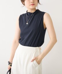 PUAL CE CIN | シアーリブメロープチハイネックノースリーブ(タンクトップ)