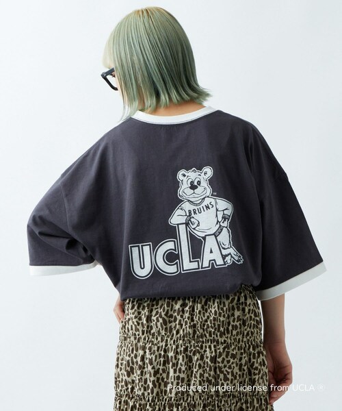 CIAOPANIC TYPY(チャオパニックティピー)の「【UCLA】リンガーTee(Tシャツ/カットソー・レディース・ホワイト/チャコールグレー・M/L)」の1枚目の写真