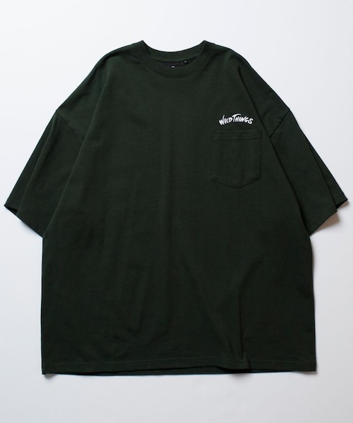 WILD THINGS（ワイルドシングス）の「別注 バックアーチロゴ ワンポイント刺繍 クルーネックTシャツ/ポケT【限定展開】（その他・ホワイト/グレー/ブラック/ベージュ/グリーン・S）」の11枚目の写真