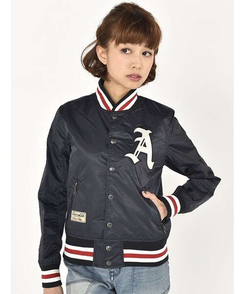 AVIREX（アヴィレックス）の「DS AVI-L NYLON AWARD（ジャケット/アウター・レディース・RED/NAVY・S/M）」の10枚目の写真