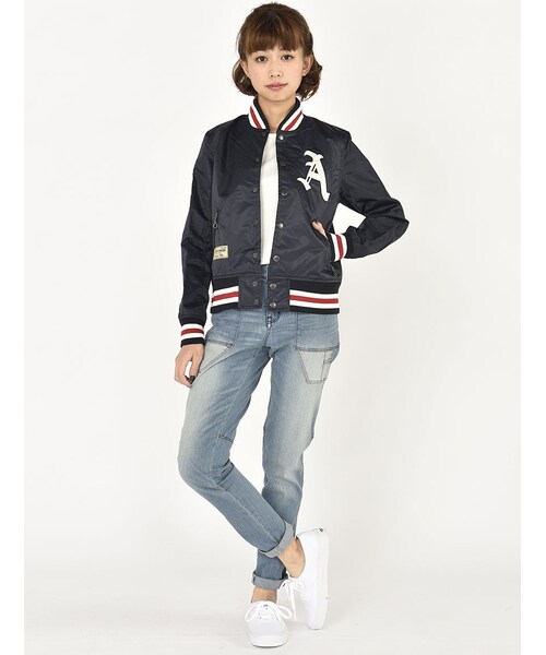 AVIREX（アヴィレックス）の「DS AVI-L NYLON AWARD（ジャケット/アウター・レディース・RED/NAVY・S/M）」の11枚目の写真