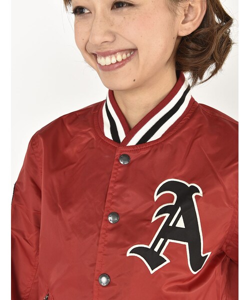 AVIREX（アヴィレックス）の「DS AVI-L NYLON AWARD（ジャケット/アウター・レディース・RED/NAVY・S/M）」の14枚目の写真