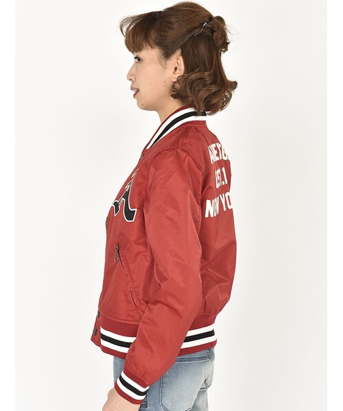 AVIREX（アヴィレックス）の「DS AVI-L NYLON AWARD（ジャケット/アウター・レディース・RED/NAVY・S/M）」の12枚目の写真