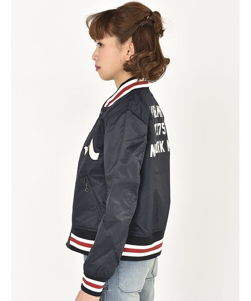 AVIREX（アヴィレックス）の「DS AVI-L NYLON AWARD（ジャケット/アウター・レディース・RED/NAVY・S/M）」の3枚目の写真
