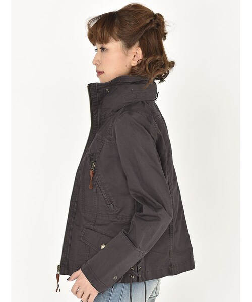 AVIREX（アヴィレックス）の「LACE UP MIL.ZIP JKT（ジャケット/アウター・レディース・CHARCOL/MUSTERD/SAGE・S/M）」の2枚目の写真