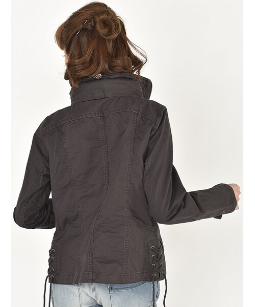AVIREX（アヴィレックス）の「LACE UP MIL.ZIP JKT（ジャケット/アウター・レディース・CHARCOL/MUSTERD/SAGE・S/M）」の3枚目の写真