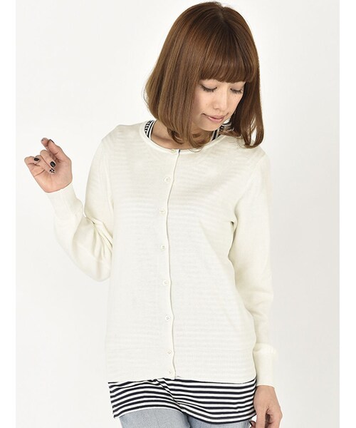 Rinajour（リナジュール）の「グログラン カーディガン（トップス・レディース・OFF/WHITE/ROYAL/YELLOW/GREEN・F）」の7枚目の写真