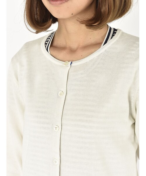 Rinajour（リナジュール）の「グログラン カーディガン（トップス・レディース・OFF/WHITE/ROYAL/YELLOW/GREEN・F）」の4枚目の写真