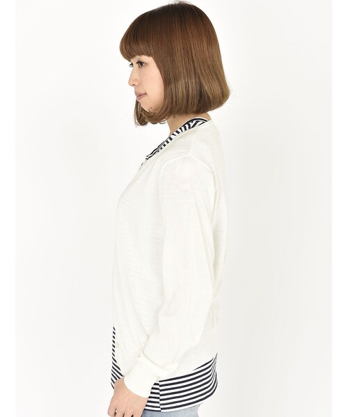 Rinajour（リナジュール）の「グログラン カーディガン（トップス・レディース・OFF/WHITE/ROYAL/YELLOW/GREEN・F）」の2枚目の写真