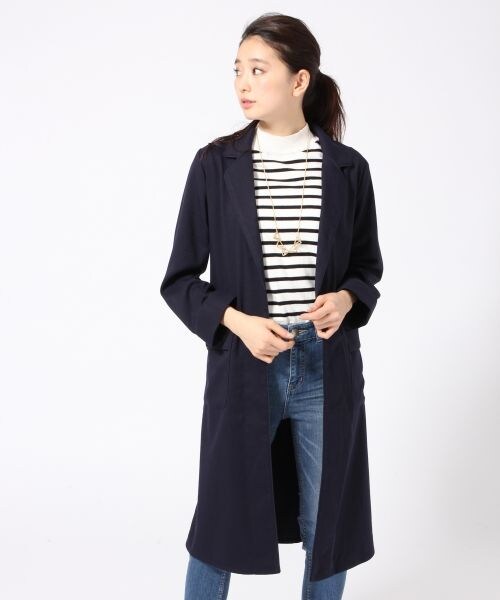 LOWRYS FARM(ローリーズファーム)の「ガウンコート(ジャケット/アウター・レディース・オフ×ブラック/ネイビー×オフ/ネイビー・M/L)」の3枚目の写真