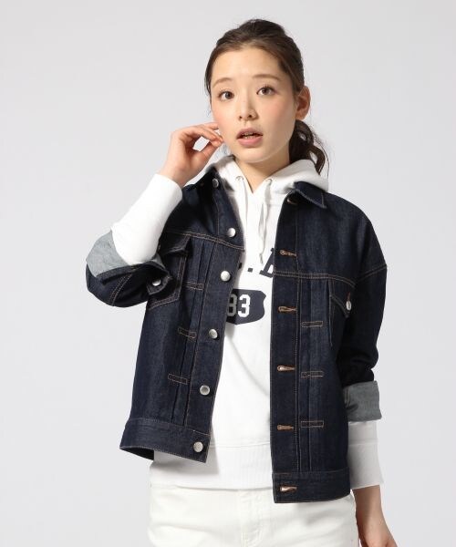LOWRYS FARM(ローリーズファーム)の「ロングGジャン(ジャケット/アウター・レディース・ブルー/ワンウォッシュ・M/L)」の2枚目の写真