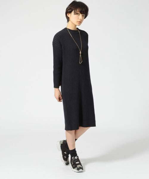 JEANASIS（ジーナシス）の「【先行予約】5Gリブロングワンピース（ワンピース/ドレス・レディース・アイボリー/ダークネイビー・FREE）」の10枚目の写真