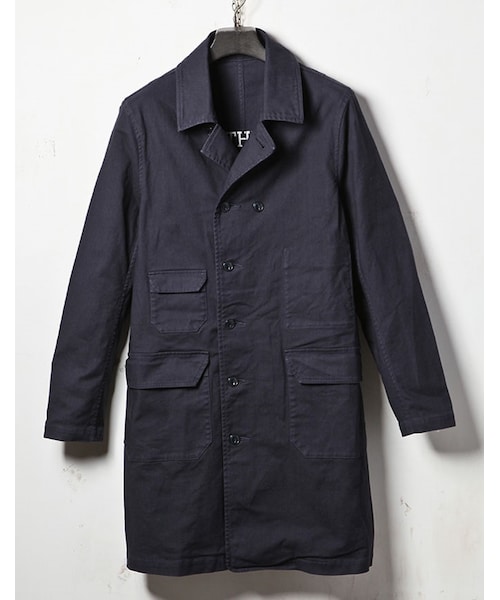 MR.OLIVE（ミスターオリーブ）の「MR.OLIVE STRETCH SERGE OVERDYED COTTON /SEMI DOUBLE WORK COAT（ジャケット/アウター・メンズ・ホワイト/アーミーグリーン/ネイビー・S/M/L）」の4枚目の写真