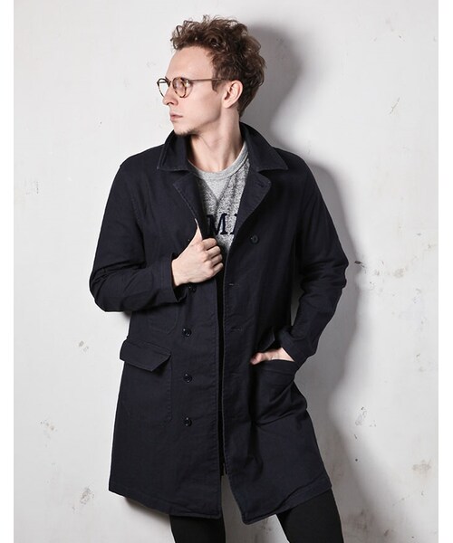 MR.OLIVE（ミスターオリーブ）の「MR.OLIVE STRETCH SERGE OVERDYED COTTON /SEMI DOUBLE WORK COAT（ジャケット/アウター・メンズ・ホワイト/アーミーグリーン/ネイビー・S/M/L）」の3枚目の写真