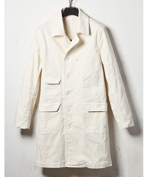 MR.OLIVE（ミスターオリーブ）の「MR.OLIVE STRETCH SERGE OVERDYED COTTON /SEMI DOUBLE WORK COAT（ジャケット/アウター・メンズ・ホワイト/アーミーグリーン/ネイビー・S/M/L）」の6枚目の写真