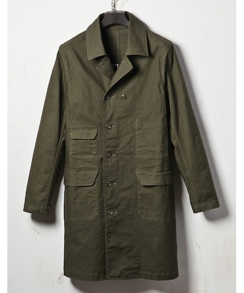 MR.OLIVE（ミスターオリーブ）の「MR.OLIVE STRETCH SERGE OVERDYED COTTON /SEMI DOUBLE WORK COAT（ジャケット/アウター・メンズ・ホワイト/アーミーグリーン/ネイビー・S/M/L）」の7枚目の写真