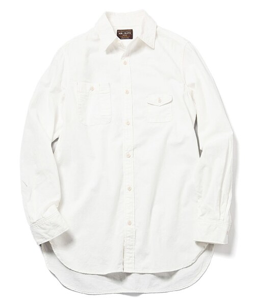 MR.OLIVE（ミスターオリーブ）の「MR.OLIVE 5OZ SALVAGE CHAMBRAY / LONG LENGTH WORK SHIRT（トップス・メンズ・ホワイト/インディゴ/レッド・S/M/L）」の7枚目の写真